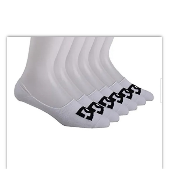 DC No Show Sneaker Liner Socks 6 Pair Men 6-12 White w/ Black Logo Shoe Co Skate - Picture 5 of 10